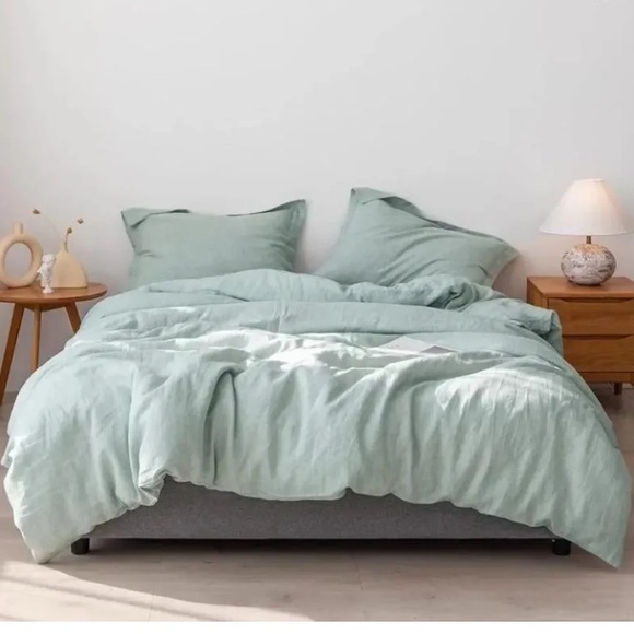 Southern Living Soft Green linen Duvet Cover